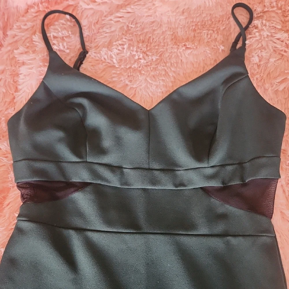 Elegant Black Satin Slip Dress - Picture 2 of 4